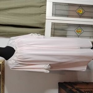 Two Piece Pale Pink Nite Gown With Lace Details